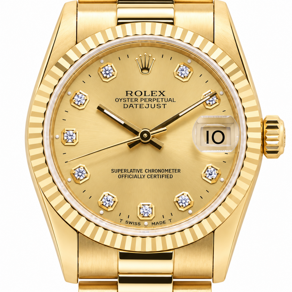 Rolex Datejust 31MM 68278 18K YG Factory Diamond Dial Watch